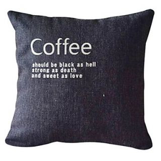 Black Coffee Cotton/Linen Decorative Pillow Cover
