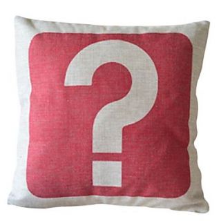 Question Mark Cotton/Linen Decorative Pillow Cover