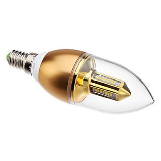E14 4W 32x3014SMD 400 450LM 3000 3500K Warm White Light Golden Shell LED Candle Bulb (85 265V)