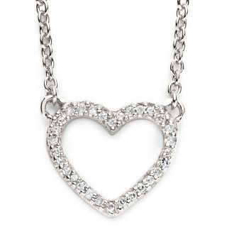 1/10 Ct. T.W. Diamond Sterling Silver Mini Heart Pendant, Womens