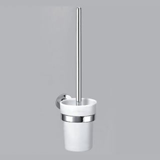 Chrome Finish Contemporary Style Brass Wall Mounted Toilet Brush Holder