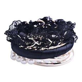 Alloy Pearl Lace Bracelet Set (Assorted Colors)