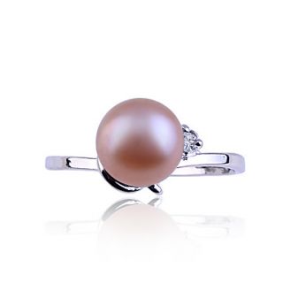 Diamond Inlaid Pearl Ring (Assorted Color)