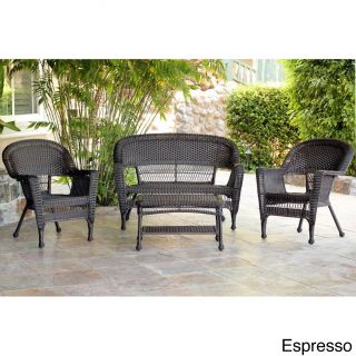 Wicker Patio 4 piece Conversation Set (Steel frame All weather resin wickerIndoor or Outdoor UseImportedSettee dimensions 51 inches long x 25 inches wide x 36 inches high, 26 poundsSettee weight 26 pounds Coffee table dimensions 28.5 inches long x 17 i