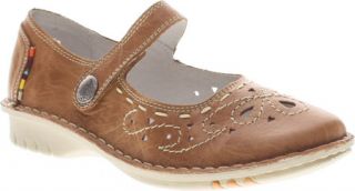 Womens Spring Step Walkathon   Tan Leather Ornamented Shoes