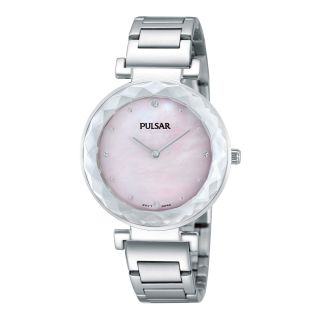 Pulsar Womens Silver Tone Swarovski Bracelet Watch