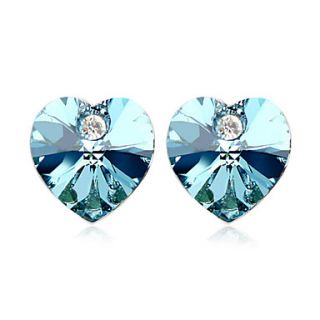 Fashion Heart Cut Crystal Stud Earrings(More Colors)