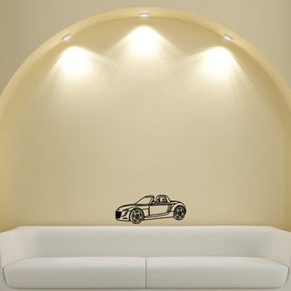 Mini Convertible Wall Art Vinyl Decal Sticker (Glossy blackEasy to apply, instructions includedDimensions 25 inches wide x 35 inches long )