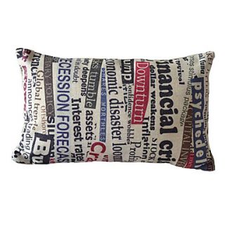 Newspaper Cotton/Linen Decorative Pillow Cover