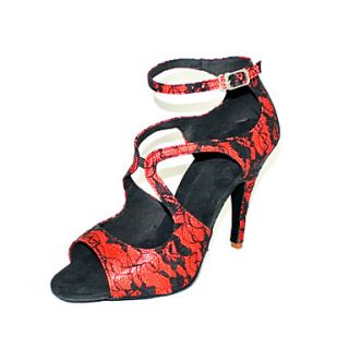 Customized Womens Lace Upper Ankle Strap Latin / Ballroom Dance Shoes (More Colors)