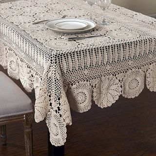 Handmade Crocheted Vintage Look table Cloth