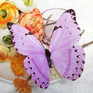 Beautiful Lilac Plastic Butterfly (Set Of 6)