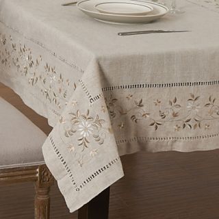 Square Hemstitched Linen Table Cloth