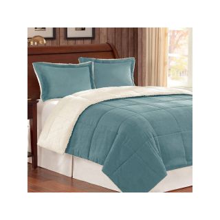 Corduroy/Berber Comforter Mini Set, Blue
