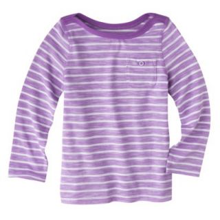 Cherokee Infant Toddler Girls Striped Long Sleeve Tee   Vibrant Orchid 5T