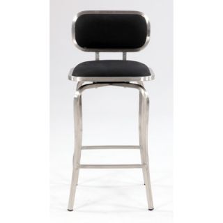 Chintaly Modern Swivel Stool 1192 S Color Black PU, Size Bar Height