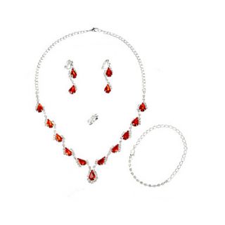 Beauty Alloy with acrylic Pearl Womens Jewelry Sets Including Necklace, Earrings, Ring
