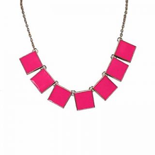 Square Piece Alloy Necklace(Assorted Colors)