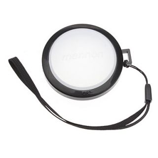 MENNON 52mm Camera White Balance Lens Cap Cover with Hand Strap (Black White)