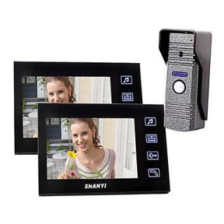 7Color Video Door Phone,with SD card Picture Record,taking photo (1 Camera To 2 Monitor)