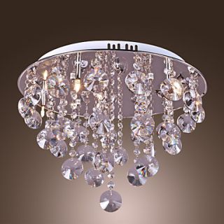 100W Contemporary Artistic Ceiling Light with 5 Lights and Crystal Bead Pendants