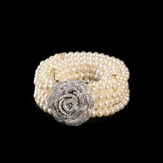 Delicate Pearl Womens Fashion/Party Belt With Flower