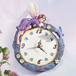 12 Flower Fairy Polyresin Wall Clock
