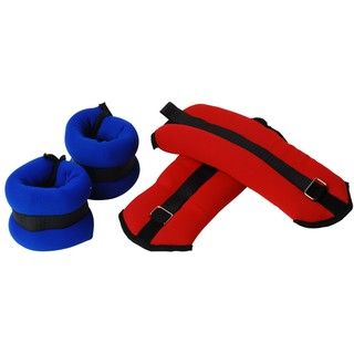 Valor Fitness Eh 36 Ankle Weights 2 3 Lb Set (k) (Red, blueSoft elastic neoprene shell, iron sand fill Polyester velcro straps, chrome steel buckleNylon piping tripSet includes Two (2) ankle/wrist weights, two (2) 2 pound blue weights and two (2) three p
