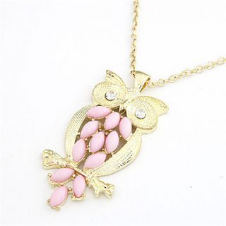 Lovely Alloy Resin Owl Pattern Necklace(Assorted Colors)