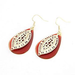 Alloy Hollow out Leaf Waterdrop Pattern Earrings (Assorted Colors)