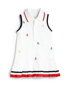 Florence Eiseman Toddlers & Little Girls Pique Cotton Anchor Dress   White