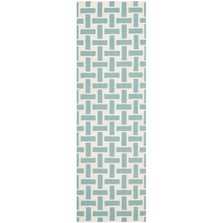 Safavieh Hand woven Moroccan Dhurrie Turquoise Wool Rug (26 X 8)