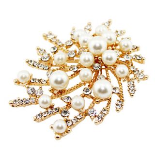 Fantastic Alloy / Imitation Pearl With Crystal Womens Brooch