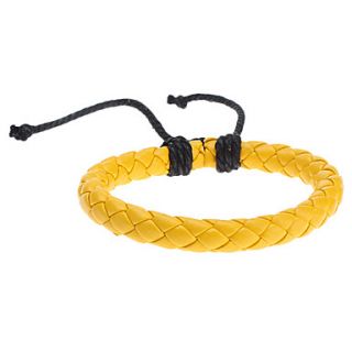 Pure Color Leather Knit Bracelet