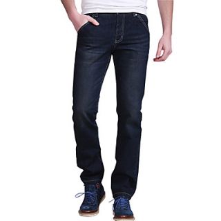 Mens Fashion Mid Rise Straight Lose Jeans