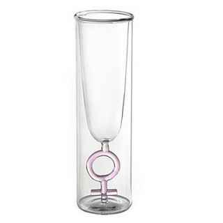 Pink Girl Symbol Toast Double Walled 120ml Glass Cup