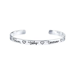 Sterling Silver Friendship Cuff Bracelet, Womens