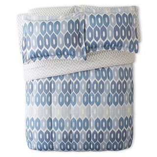Lantana 6  or 8 pc. Complete Bedding Set with Sheets, Blue