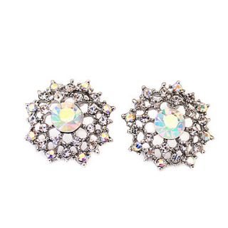 Unique Alloy Round Crystal Stud Earring(More Colors)