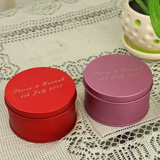Personalized Round Favor Tin   Set of 12 (More Colors)