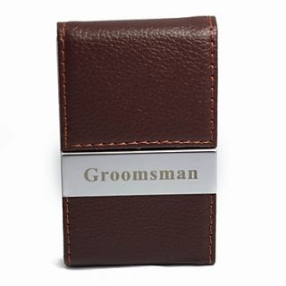 Personalized Business Card Holder With Leatherette Cover
