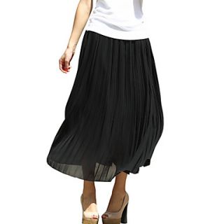 Womens Chiffon Pleated Maxi Skirt