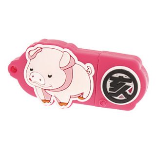 8GB Pink Lovely Pig Pattern with Terrestrial Branch USB2.0Flash Drive