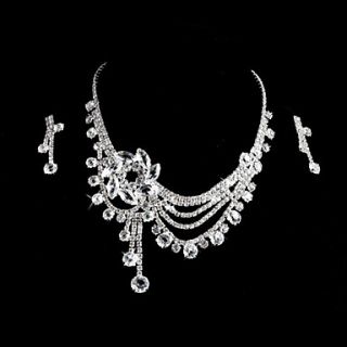 Alloy With Rhinestones Wedding Bridal Jewelry Set Including Necklace And Earrings