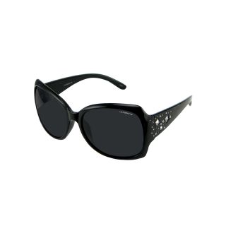 LIZ CLAIBORNE Turkey Square Frame Sunglasses, Black, Womens
