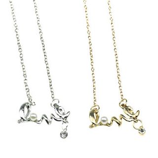 Womens Love Letter Pattern Alloy Necklace(Assorted Colors)