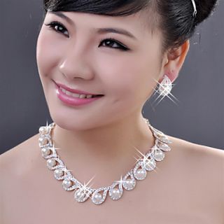 Alloy with Charming Crystal Jewelry Sets including Necklace,Earrings