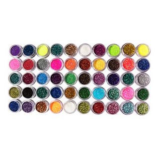 50 Colors Glitter Nail Art Decorations