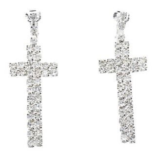 Fashionable Diamond Cross Earrings