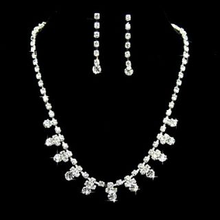 Pretty Alloy With Rhinestone Womens Jewelry Set Including Necklace,Earrings